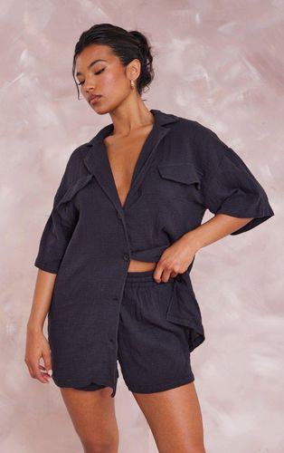 Womens Woven Pocket Detail Short Sleeved Oversized Shirt - 4 - NastyGal UK (+IE) - Modalova