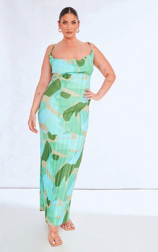 Womens Plus Abstract Print Plisse Strappy Maxi Dress - 16 - NastyGal UK (+IE) - Modalova