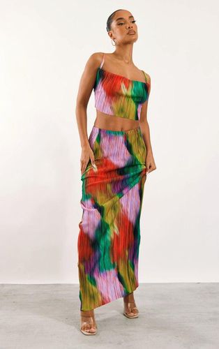 Womens Print Plisse Maxi Skirt - 4 - NastyGal UK (+IE) - Modalova