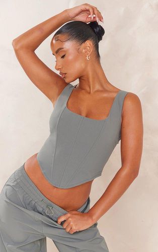 Womens Dark Khaki Shell Woven Dipped Hem Corset - - 16 - NastyGal UK (+IE) - Modalova