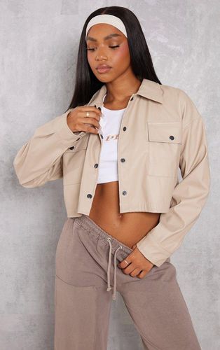 Womens Stone Basic Patch Pocket Front Cropped Faux Leather Jacket - - XL - NastyGal UK (+IE) - Modalova