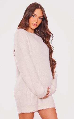 Womens Maternity Cream Fluffy Knitted Jumper Dress - - L - NastyGal UK (+IE) - Modalova