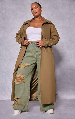 Womens Plus Khaki Belted Cuff Detail Trench Coat - - 24 - NastyGal UK (+IE) - Modalova