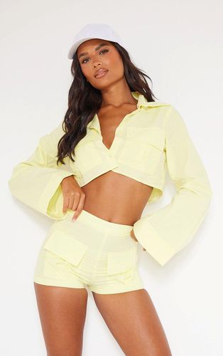 Womens Lemon Cotton Boxy Cropped Pocket Detail Shirt - - 14 - NastyGal UK (+IE) - Modalova