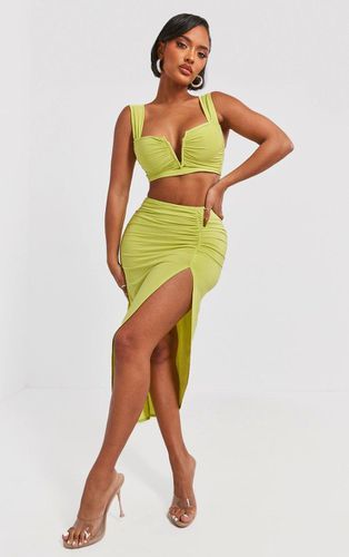 Womens Shape Lime Slinky Asymmetric Midi Skirt - - 18 - NastyGal UK (+IE) - Modalova