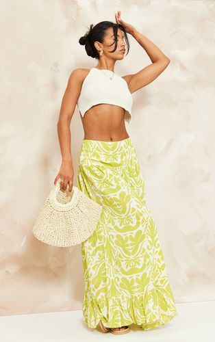 Womens Swirl Printed Cotton Maxi Skirt - 14 - NastyGal UK (+IE) - Modalova