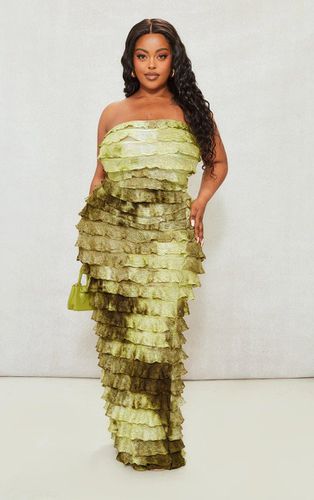 Womens Plus Tie Dye Ruffle Bandeau Midi Dress - 28 - NastyGal UK (+IE) - Modalova