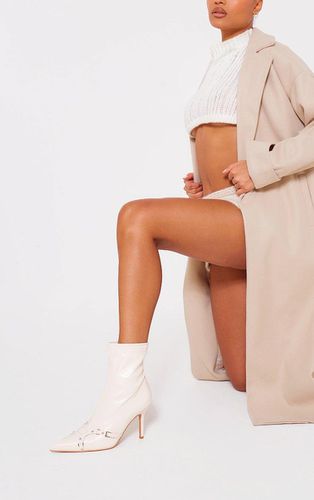 Womens Cream Wide Fit Faux Leather Point Toe Buckle Detail Tab Ankle Heeled Boots - - 3 - NastyGal UK (+IE) - Modalova
