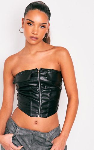 Womens Faux Leather Bust Detail Zip Up Front Corset - 12 - NastyGal UK (+IE) - Modalova