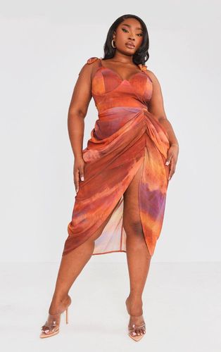 Womens Plus Multi Print Underwire Detail Draped Midi Dress - 30 - NastyGal UK (+IE) - Modalova