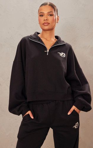 Womens Logo Embroidered Half Zip Sweatshirt - XS - NastyGal UK (+IE) - Modalova