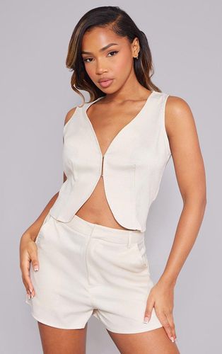 Womens Cream Linen Look Tailored Waistcoat - - 8 - NastyGal UK (+IE) - Modalova