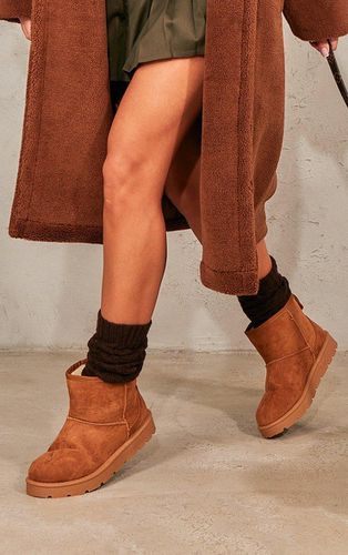 Womens Chestnut Faux Suede Cleated Ankle Boots - - 3 - NastyGal UK (+IE) - Modalova