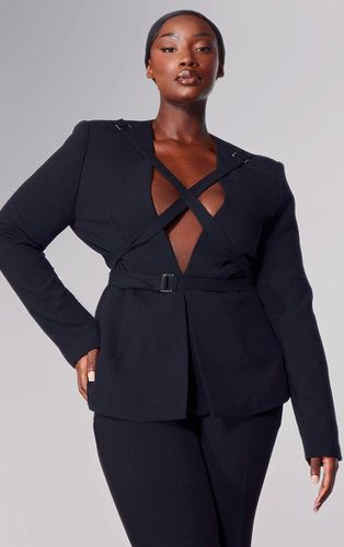 Womens PLT Label Plus Strap Detail Cross Over Fitted Blazer - 16 - NastyGal UK (+IE) - Modalova