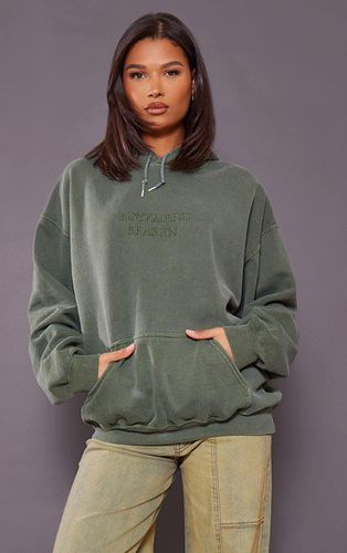 Womens Khaki Washed Boyfriend Season Embroidered Hoodie - - XS - NastyGal UK (+IE) - Modalova