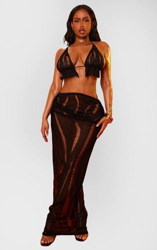 Womens Shape Knit Ladder Detailed Low Rise Ruched Side Maxi Skirt - 10 - NastyGal UK (+IE) - Modalova