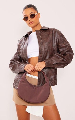 Womens Faux Leather Vintage Look Bomber Jacket - 6 - NastyGal UK (+IE) - Modalova