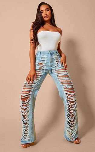 Womens Shape Light Denim Fray Detail Jeans - 16 - NastyGal UK (+IE) - Modalova
