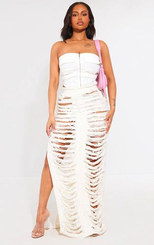 Womens Shape Frayed Denim Maxi Skirt - 6 - NastyGal UK (+IE) - Modalova
