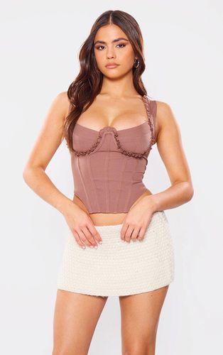 Womens Taupe Frill Bust Lace Up Back Corset - - 6 - NastyGal UK (+IE) - Modalova