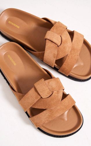 Womens Sand Faux Suede Round Toe Weave Strap Sandals - - 3 - NastyGal UK (+IE) - Modalova
