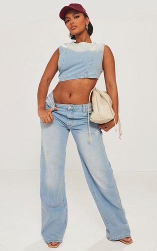 Womens Shape Light Washed Denim Wide Leg Jeans - 6 - NastyGal UK (+IE) - Modalova