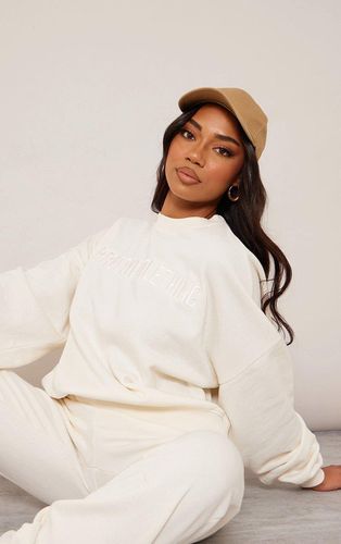 Womens Tall Cream Embroidered Detail Boxy Sweatshirt - - L - NastyGal UK (+IE) - Modalova