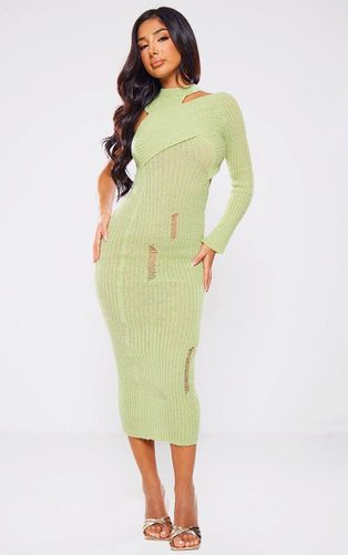 Womens Petite Cut-out One Sleeve Knitted Midaxi Dress - 2 - NastyGal UK (+IE) - Modalova
