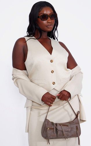 Womens Plus Stone Linen Look Tailored Waistcoat - - 20 - NastyGal UK (+IE) - Modalova