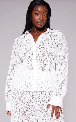 Womens Plus Premium Woven Jacquard Lace Fitted Shirt - 22 - NastyGal UK (+IE) - Modalova