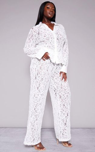 Womens Plus Premium Woven Jacquard Lace Wide Leg Trousers - 28 - NastyGal UK (+IE) - Modalova