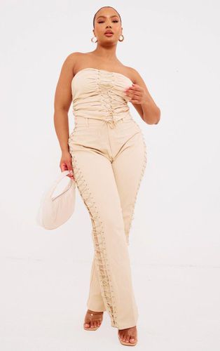 Womens Plus Sand Elastic Lace Up Detail Cargo Trousers - - 28 - NastyGal UK (+IE) - Modalova