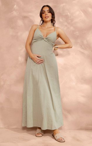Womens Maternity Sage Textured Twist Detail Maxi Dress - 8 - NastyGal UK (+IE) - Modalova