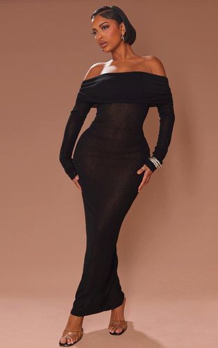 Womens Shape Sheer Mesh Bardot Maxi Dress - 6 - NastyGal UK (+IE) - Modalova