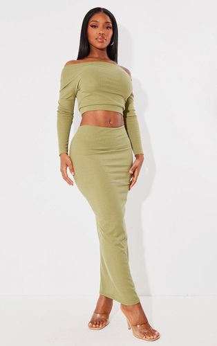 Womens Shape Olive Rib Maxi Skirt - - 10 - NastyGal UK (+IE) - Modalova