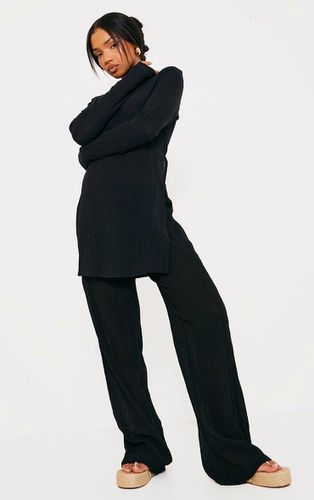 Womens Cheesecloth Textured Wide Leg Trousers - 4 - NastyGal UK (+IE) - Modalova