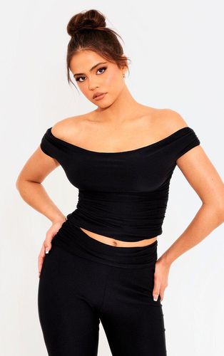 Womens Soft Touch Bardot Side Ruched Top - 10 - NastyGal UK (+IE) - Modalova