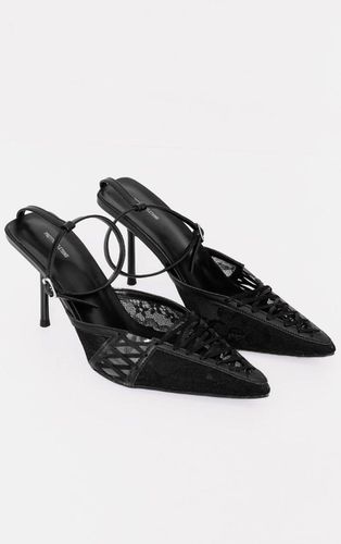 Womens PU Point Toe Lace Detail Heeled Court Sandals - 3 - NastyGal UK (+IE) - Modalova