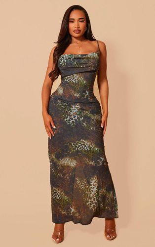 Womens Shape Leopard Printed Woven Cowl Neck Maxi Dress - 6 - NastyGal UK (+IE) - Modalova