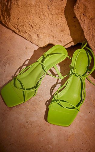 Womens PU Square Toe Strappy Lace Up Heeled Sandals - 3 - NastyGal UK (+IE) - Modalova