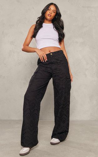 Womens Tall Broderie Wide Leg Trousers - 8 - NastyGal UK (+IE) - Modalova