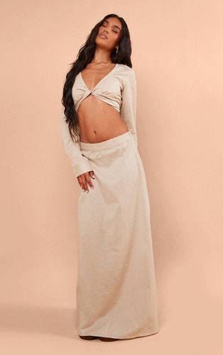 Womens Taupe Linen Look Floaty Maxi Skirt - - 12 - NastyGal UK (+IE) - Modalova
