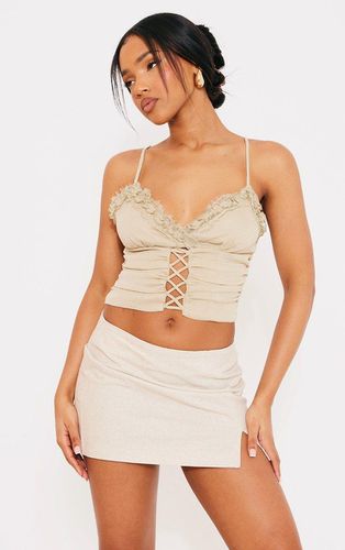 Womens Khaki Chiffon Lace Trim Cami Top - - 6 - NastyGal UK (+IE) - Modalova