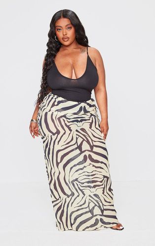 Womens Plus Zebra Print Satin Tie Side Maxi Skirt - 26 - NastyGal UK (+IE) - Modalova