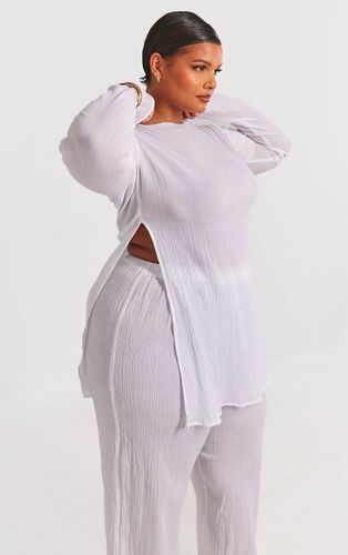 Womens Plus Cream Cheesecloth Textured Split Sleeve Long Top - - 18 - NastyGal UK (+IE) - Modalova