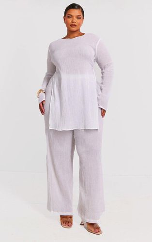 Womens Plus Cream Cheesecloth Textured Wide Leg Trousers - - 22 - NastyGal UK (+IE) - Modalova