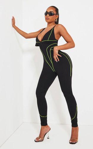 Womens Shape Branded Contrast Stitch Zip Detail Gym Jumpsuit - L - NastyGal UK (+IE) - Modalova