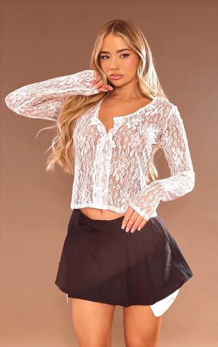 Womens Lace Button Front Top - 6 - NastyGal UK (+IE) - Modalova