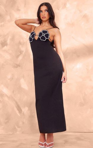Womens Linen Look Floral Applique Maxi Dress - 16 - NastyGal UK (+IE) - Modalova