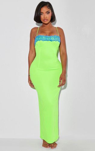 Womens Shape Lime Lace Cup Detail Sculpted Maxi Dress - - M - NastyGal UK (+IE) - Modalova